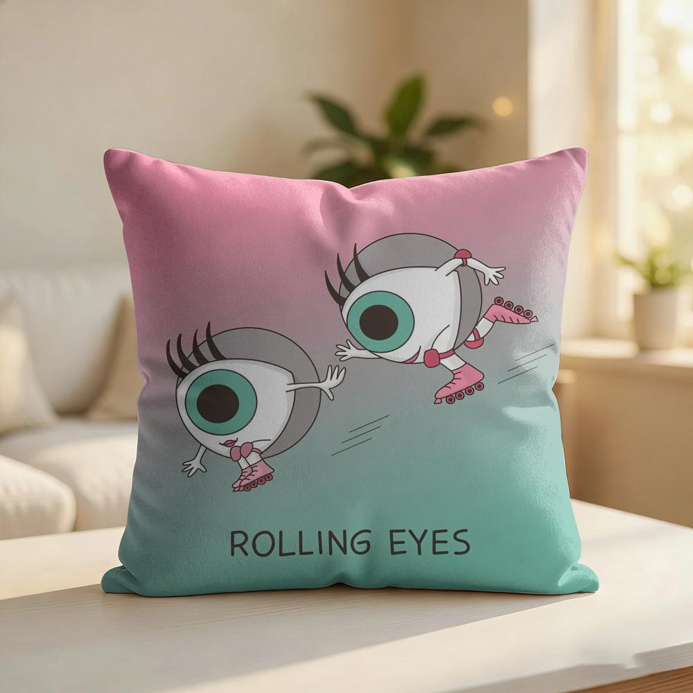 Funny Fancy Abstract Ins Art Cushion Cover Silky Short Plush Invisible Zipper Dustproof Sofa Pillow Case For Home Decor