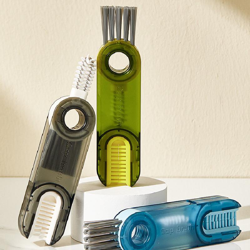 3 In 1 Multifunctional Cleaning Brush Crevice Tiny Bottle Cup Lid Detail Brush