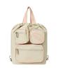 Emis Nylon Color-Block Backpack-Beige