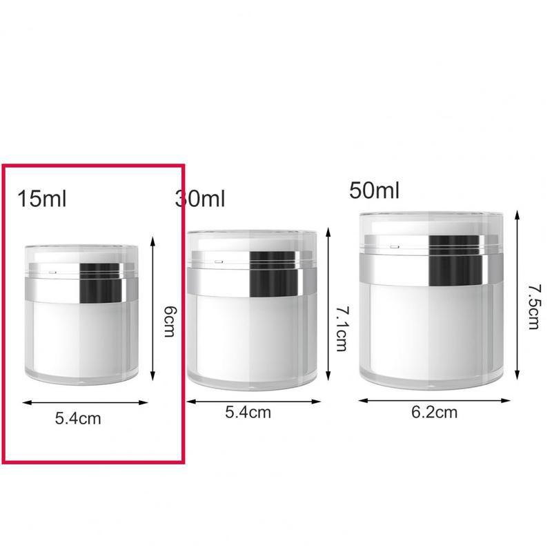 

2Pcs 15g Airless Pump Jar Empty Acrylic Cream Bottle Refillable Cosmetic Easy To Use Container Portable Travel Makeup Tools Light Grey