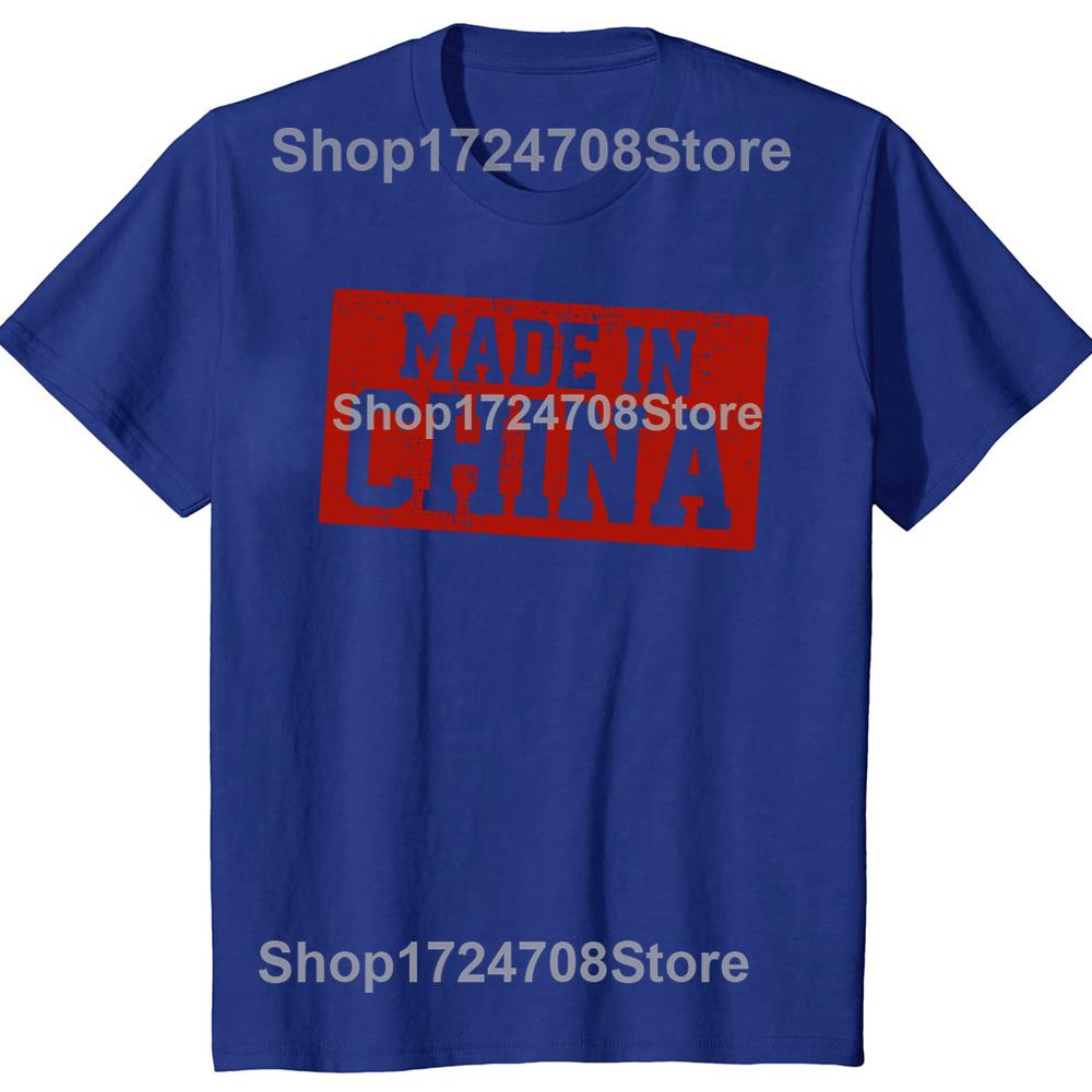 Lustige Made in China Grafik T-Shirts T-Shirt Herren Damen Mode Lässig Übergroß 100% Baumwolle T-Shirt