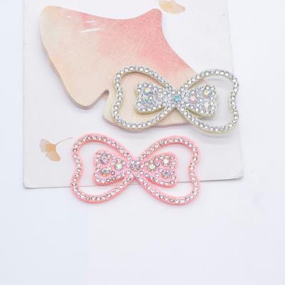 10Pcs 53*29mm Padded Rhinestone Bow Tie Appliques DIY Crafts Rhinstone Patches Flatback Scrapbooking Ornament Accessories