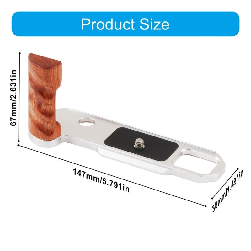 Camera L Plate Bracket with Wood Hand Grip for F2 Vlog Digital Camera Photography Studio Use