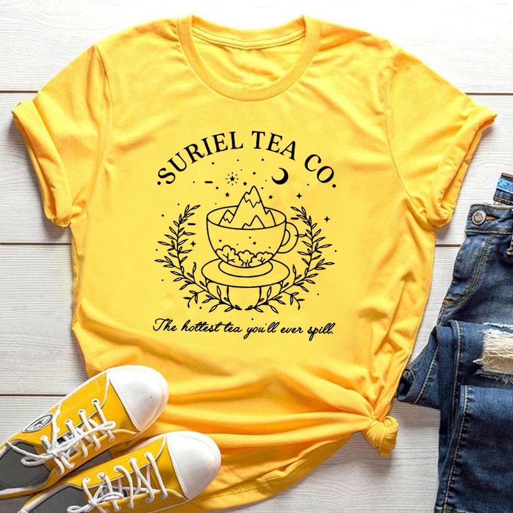 2025 Suriel Tea Co Shirt A Court of Thorns and Roses TShirt Acotar Velaris Tee City of Starlight SJM Bookish Tee Women Tops