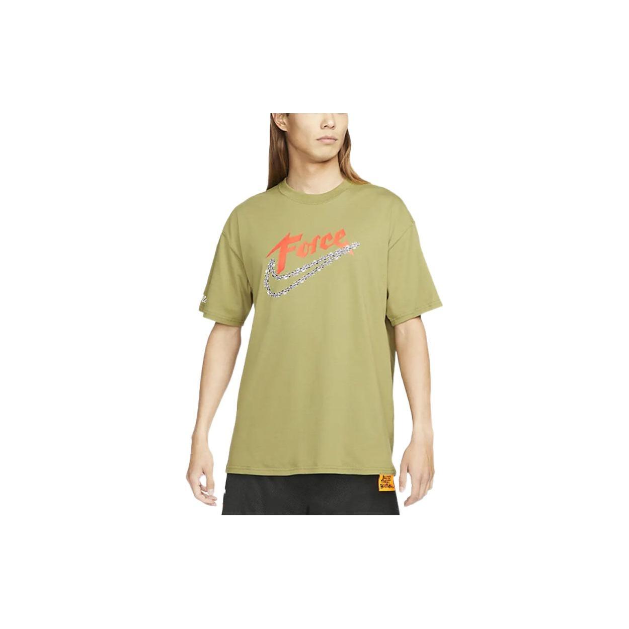 Men s Nike Alphabet Logo Printing Round Neck Short Sleeve Green T-Shirt DN2963-378 XXXXL