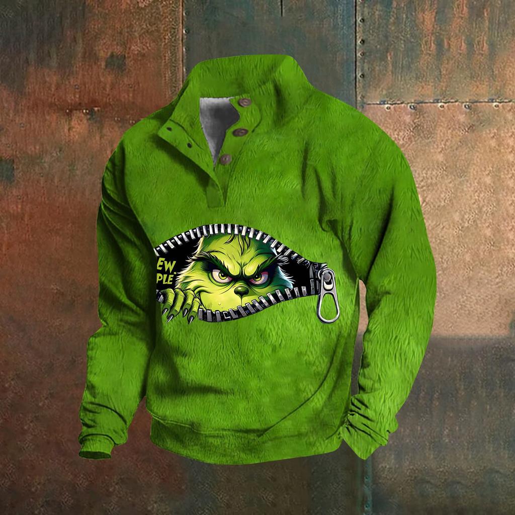 Men's T-shirts, Men's T- Shirts, Men's Furry Long Sleeve Shirts Christmas Men's Long Sleeve Shirts Men's Long Sleeve Shirts Green