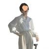 Women's Textured White Shirt - Loose French Style, Spring/Summer 2025