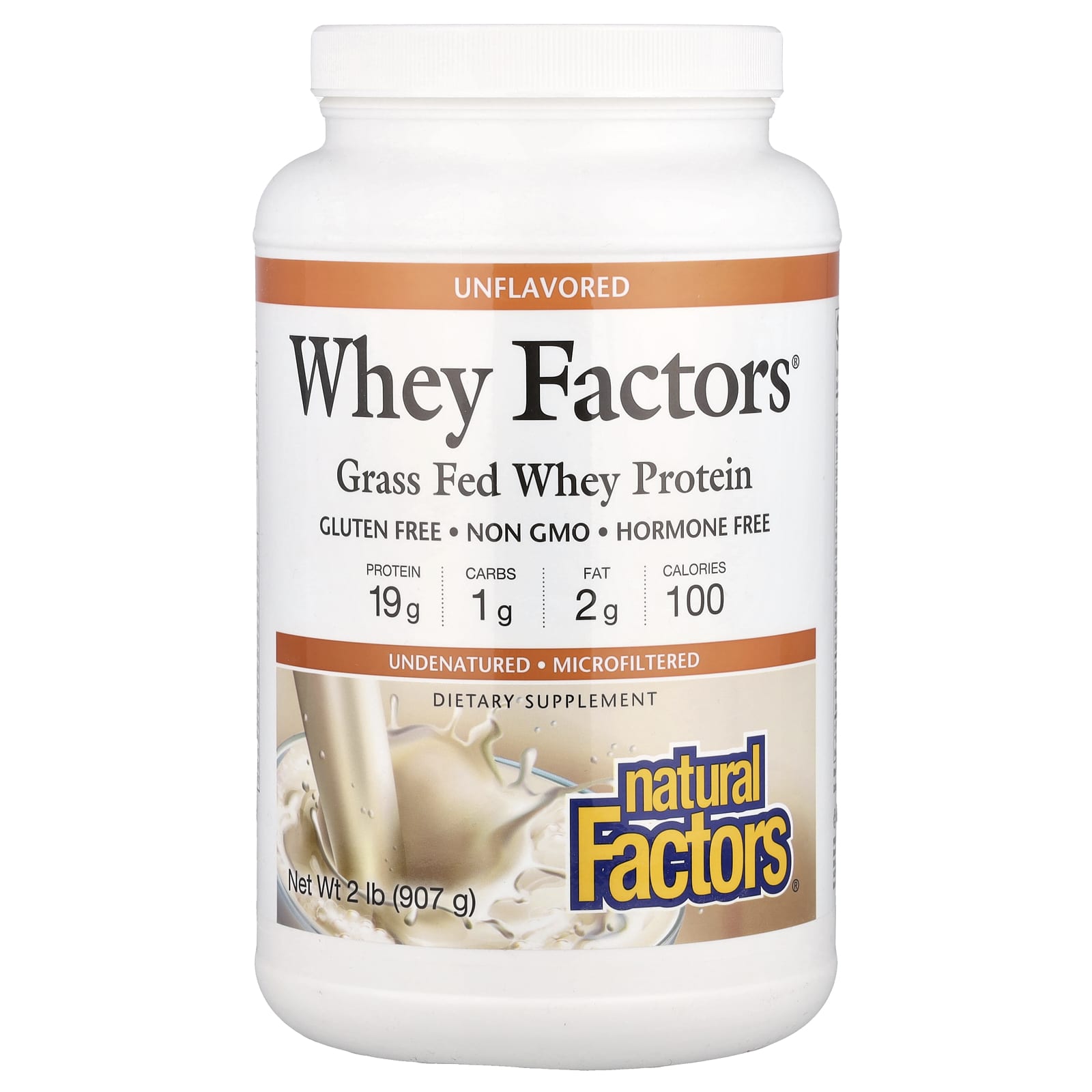 

Whey Factors®, Grass-Fed Whey Protein, Unflavored, 907 g (2 Lb)