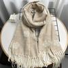 Long Tassel Imitation Cashmere Scarf and Shawl with High End Feel. New Lotus Warm Long Scarf for Autumn and Winter.
