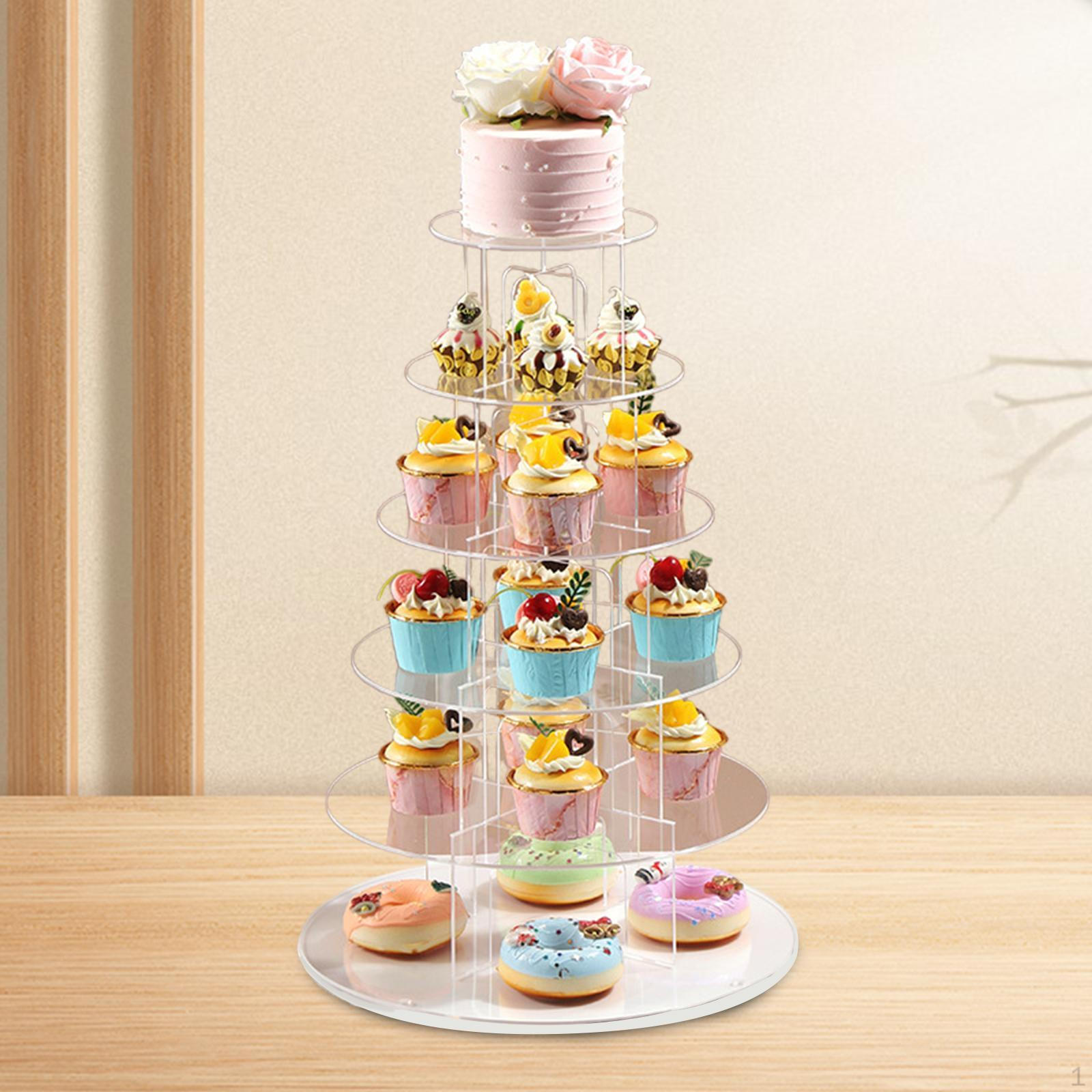 

Акриловая подставка для кексов, витрина для послеобеденного чая, фруктовый десерт, многоярусная башня для выпечки 5 Tier