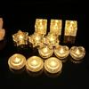 Transparent Flameless LED Candle Realistic Flame Warm Yellow Electronic Candle Christmas Snowflake Romance TeaLight Candle