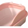 Cat Litter Box Open Top Pet Litter Tray High Sided Litter Pan Splashproof Cat Sand Box Bedpan Potty Toilet for Kitten Small Animals Hamsters, Pink L