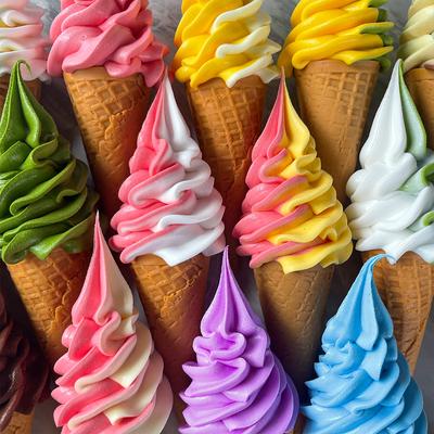 Simulierte Knusprige Eiscreme, Realistisches Fake Food, Dessert-Modell, Eiswaffel, Fotografie-Requisiten 2025 Osterdekorationen