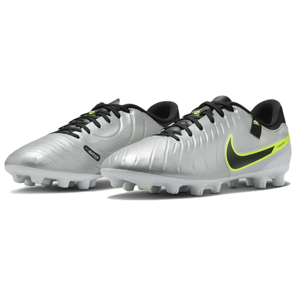 Nike Tiempo Legend 10 Practical Comfortable Non-Slip Durable Soccer Shoes Men Soccer Shoes Silver Black Yellow DV4339-001
