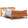 Solid Wood Bed with Headboard Wax Brown 150 x 200 cm Pine