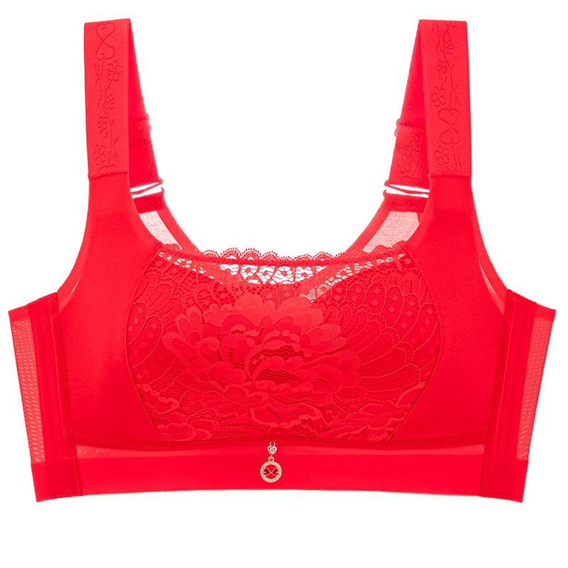 Bras Without Underwire Women's Plus-size Underwear Gathering Bras Anti-sagging Thin Bras Adjustable Bras with Breast Retraction Push Up Bra