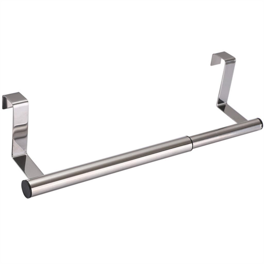 Retractable Towel Bar Stainless Steel Punch-free Towel Hanging Rod Storage Rack