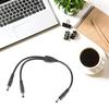 High Conductivity DC5525 Power Y Splitter Cable CCTV Power Splitter Cable Connecting Two Devices with 5.5MMx2.1MM Input