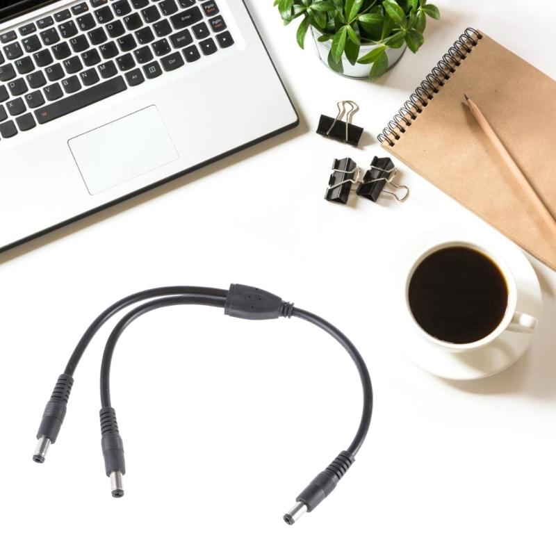 High Conductivity DC5525 Power Y Splitter Cable CCTV Power Splitter Cable Connecting Two Devices with 5.5MMx2.1MM Input