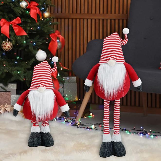 Nordic Santa Claus Striped Telescopic Faceless Doll Christmas Decoration