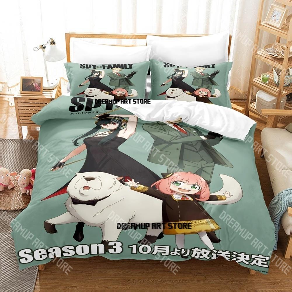 Fashion SPY×FAMILY Anime Bedding Set Single Twin Full Queen King Size Bed Set Kids Bedroom Duvetcover Sets Bed Sheet Set