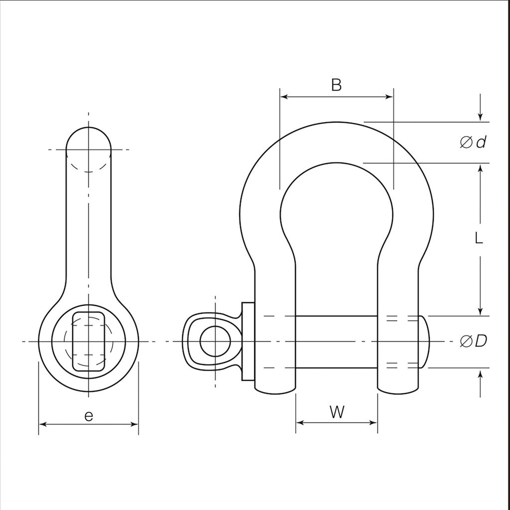 DaidoHunt Tiger-Schäkel für 6,5 Tonnen (1 Stück) 22mm x 25mm (D.) Ultraleichte/Kompakte Hebeausrüstung (daidohant) 10103260