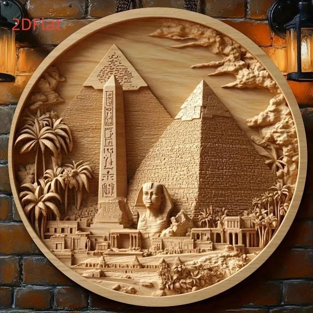 

Vintage Tin Sign Egyptian Pyramid Art Animal Decor Metal Wall Art TYA28884-20x20cm різнокольоровий