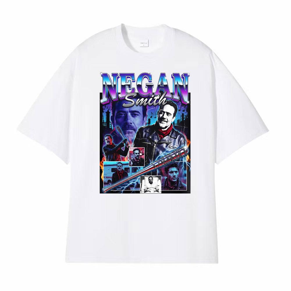 Negan Smith Graphic Jeffrey Dean Morgan Fan Gift T Shirt Unisex Women Vintage Style Tshirts Summer Cotton Casual Oversized Tshirt