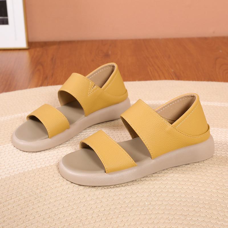Women's Summer Outer Wear Shoes Large Size Soft Bottom Sandals Two Wear Rear Package Heel Roman Beach Sandals Women