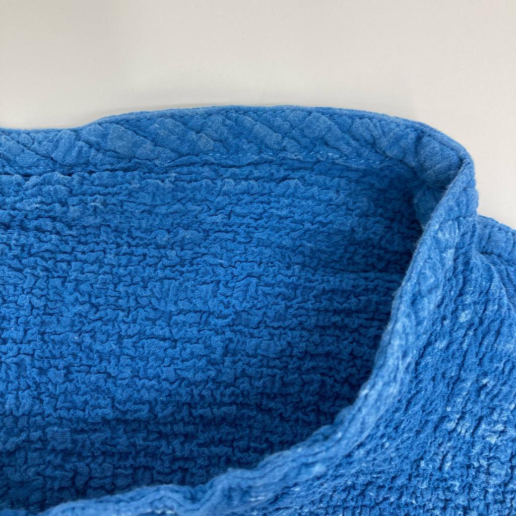 MeISSEYMIYAKE MI52FO849 Blue Collarless Shirt Tops Not Written blueUsed