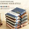 Hardcover Portable Daily Planner PU Leather Cover Agenda Planning Notebook  Self-discipline
