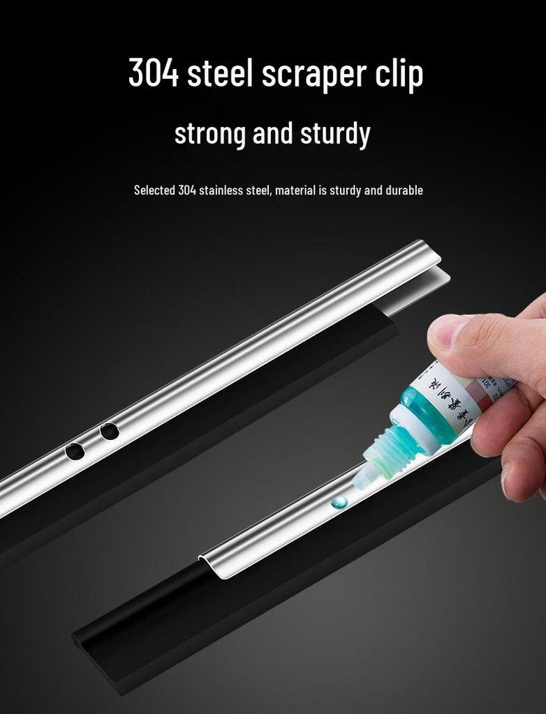 Stainless Steel Silicone Window Squeegee - Ideal for Cleaning Glass in Bathrooms, Restaurants, and Hotels.