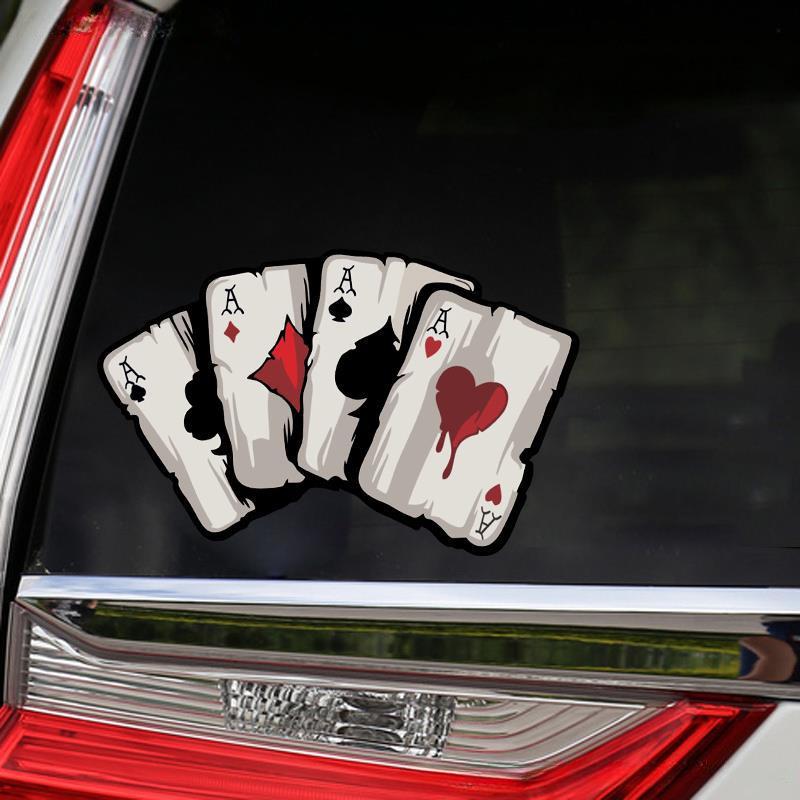 Motorcycle Poker Spades A Pattern Decals Motocross Fuel Tank Cafe Racer Body Car Windows Funny Decoration Playing Card Stickers