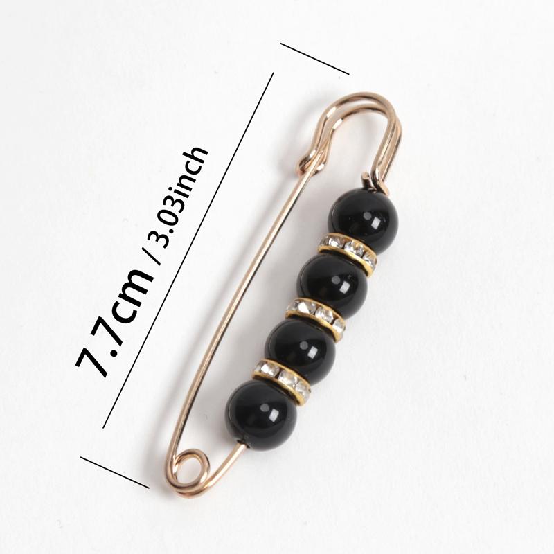 6 Pcs Set Women Fashion Pearl Brooch Waist Cinching Adjustable Skirt Anti-slip Metal Pin Fixed Clothes DIY Scarf Accessories