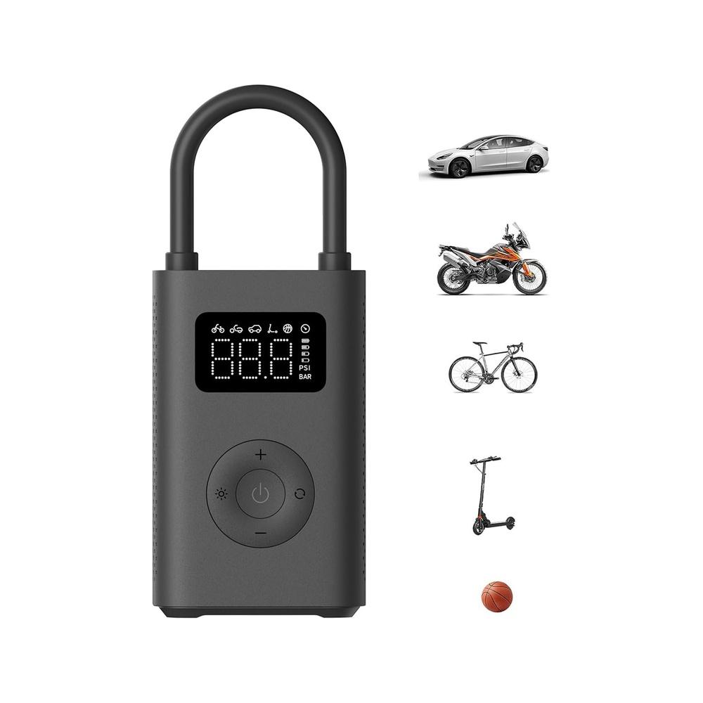 Portable Electric Air Compressor 2 Automatic Air Pump 150 PSI Fast Inflation with LCD Dual Screen for Car Bicycle Motorcycle Ball Bike Balloon Black