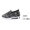 Fashion Silver Glitter Chunky Platform Comfort Sneakers Women 2025 Autumn Thick Bottom Loafers Slip-On Height Increasing Casual Shoes 42