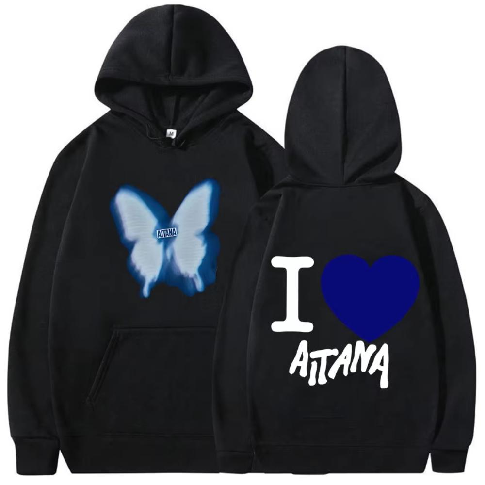 Singer Aitana Love Graphic Print Hoodie Men Women Fashion Oversized Pullover Sweatshirt Y2K Retro Fleece Hoody