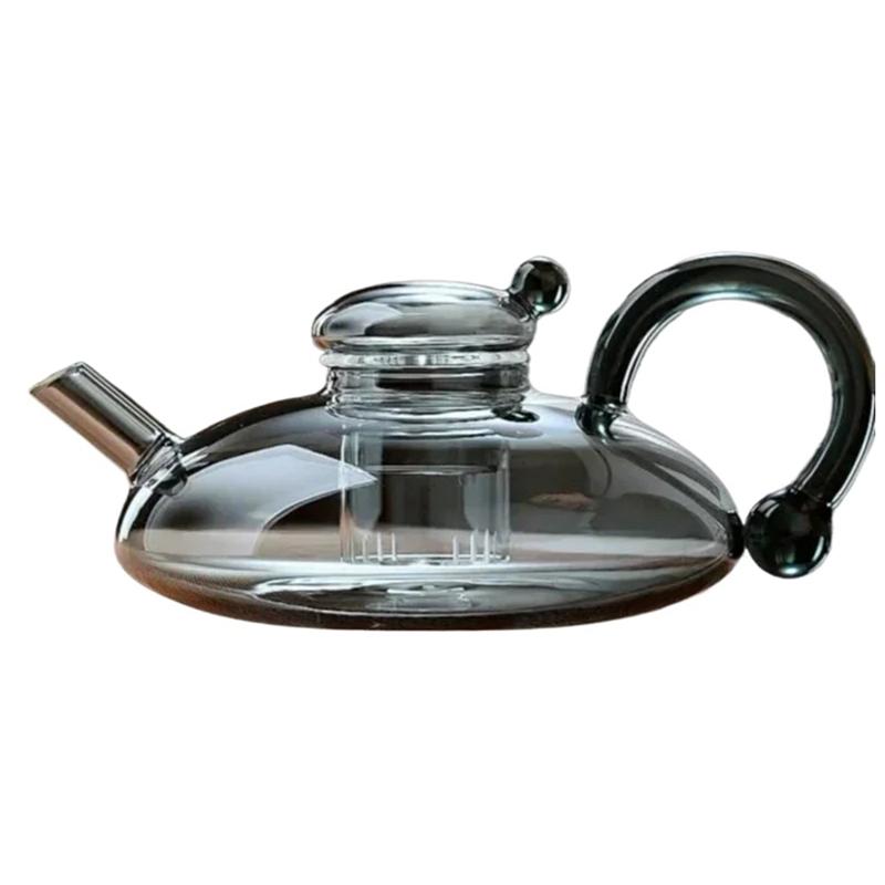 

A25F-Flower Tea Pot Set Heat-Resistant Glass Nordic Style English Boiled Fruit Tea Set Affordable Luxury Health Pot