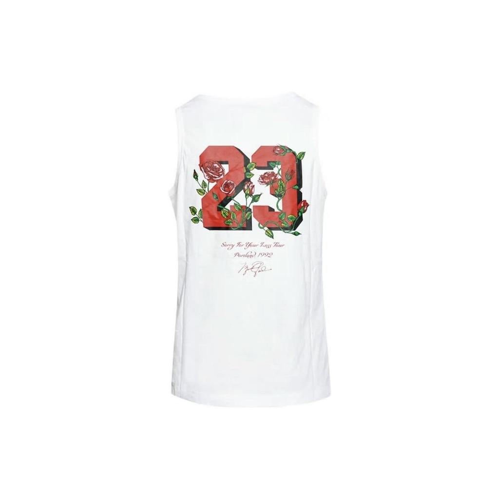 Air Jordan Classic Logo Print No. 23 Sleeveless Quick-Dry Basketball Jersey Men tops White DR1417-100