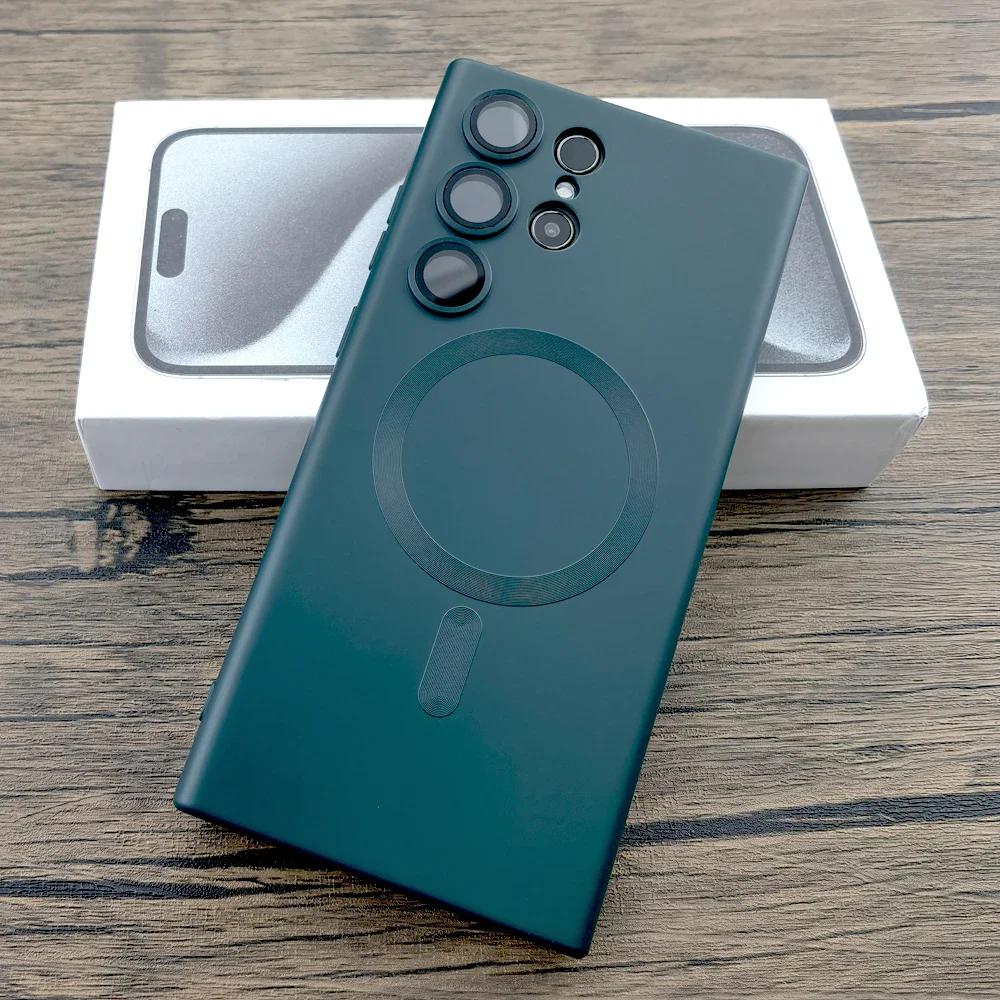 Luxuriöse magnetische weiche TPU-Hülle für Samsung Galaxy S25 S24 S23 S22 S21 S20 Ultra Plus FE Note 20 S25Ultra Für Magsafe Ladeabdeckung