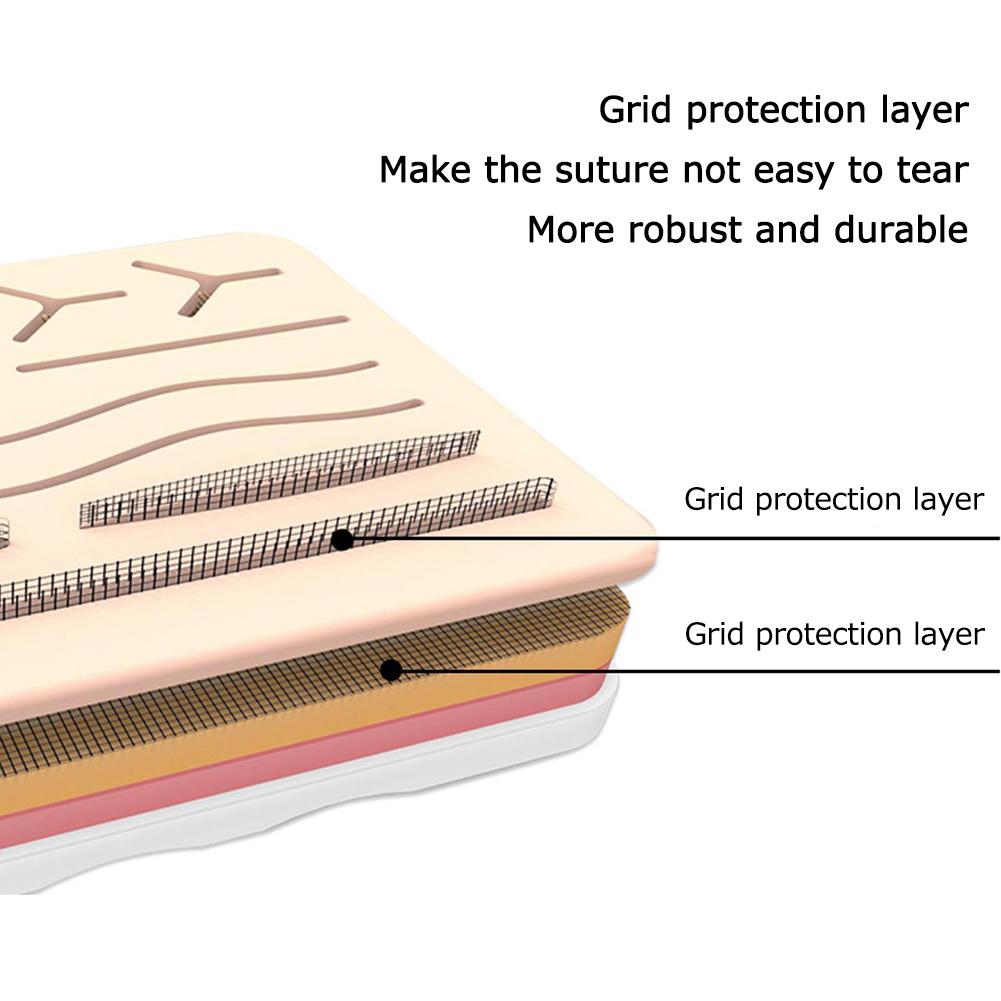 Skin Suture Operate Practice Model Reusable Skin Traumatic Suture Training Pad for Medical Student Suturing Exams Props