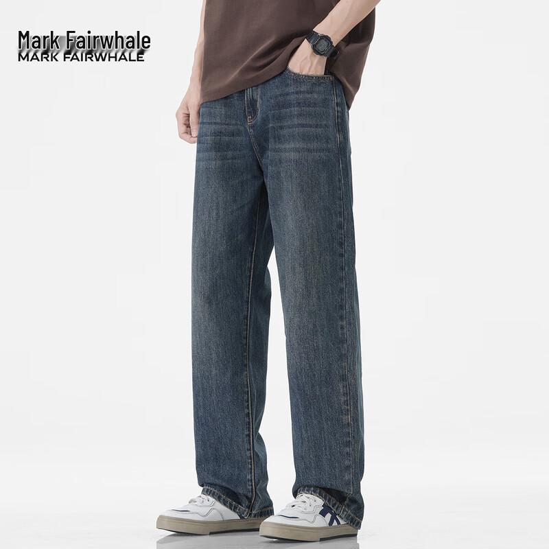 Mark Fairwhale Men's American Retro Loose Straight Jeans