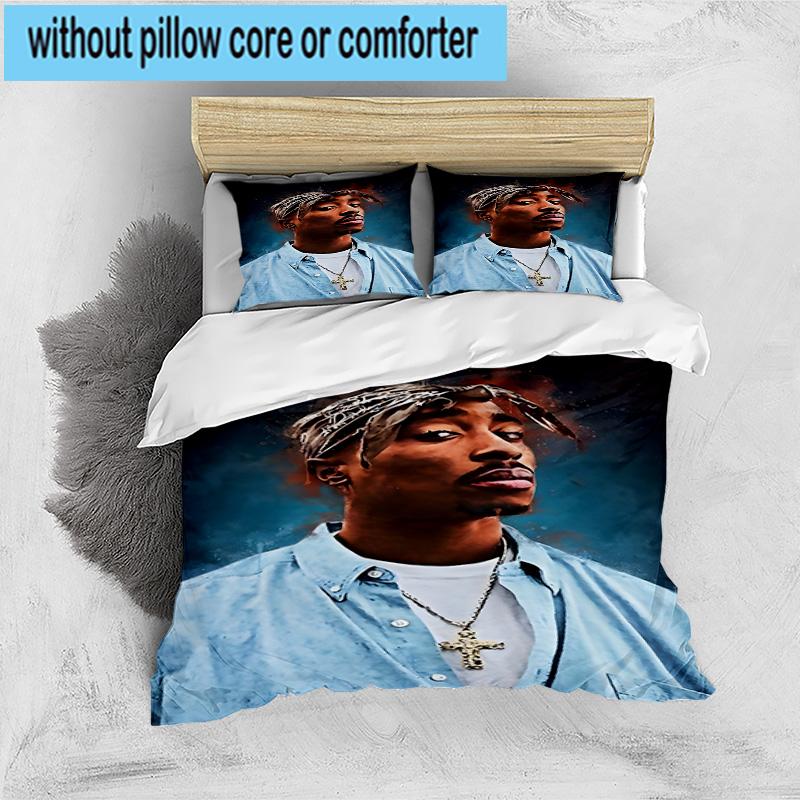 3PCS Rap Legend In Blue 3pcs Bedding,Including 3PCS Duvet Cover And 2pcs Pillowcases Perfect for Christmas,Ideal for Bedroom, Dormitory