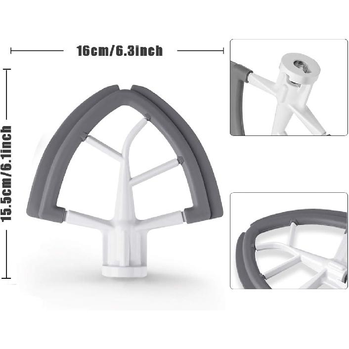 Flex Edge Beater for KitchenAid,Mixer Attachement Compatible With KitchenAid,Mixer Accessory,Fits Tilt-Head Stand Mixer Bowls For 4.5-5 Quart