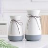 1pc Multicolor Ceramic Vase with Rope Design White Grey Flower Vase Home Decoration Flower Container Pot