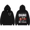 Rapper Duki Ameri World Tour 2025 Printed Long Sleeve Pullover Men's Clothing Vintage Street Pop Music Casual Hooded Sweatshirts