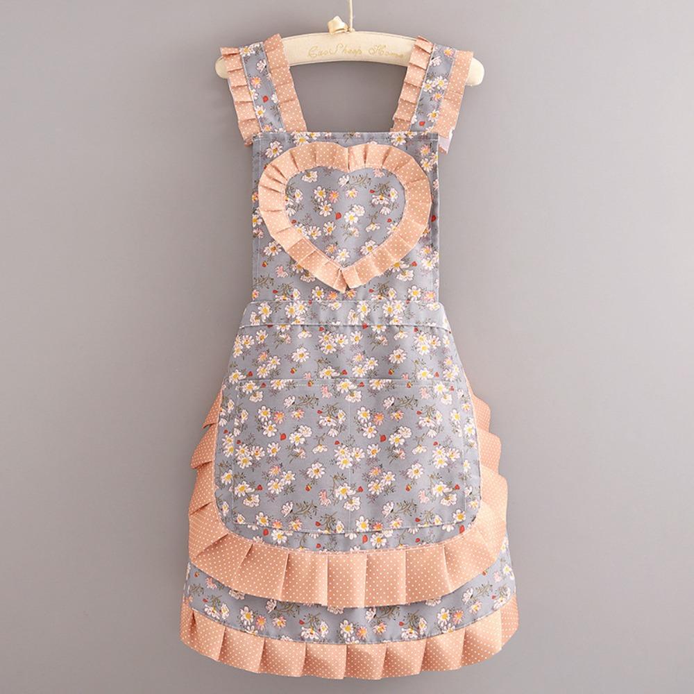 Wear-resistant Canvas Apron Stain-Resistant Stylish Apron Durable Women Apron  Baking синий