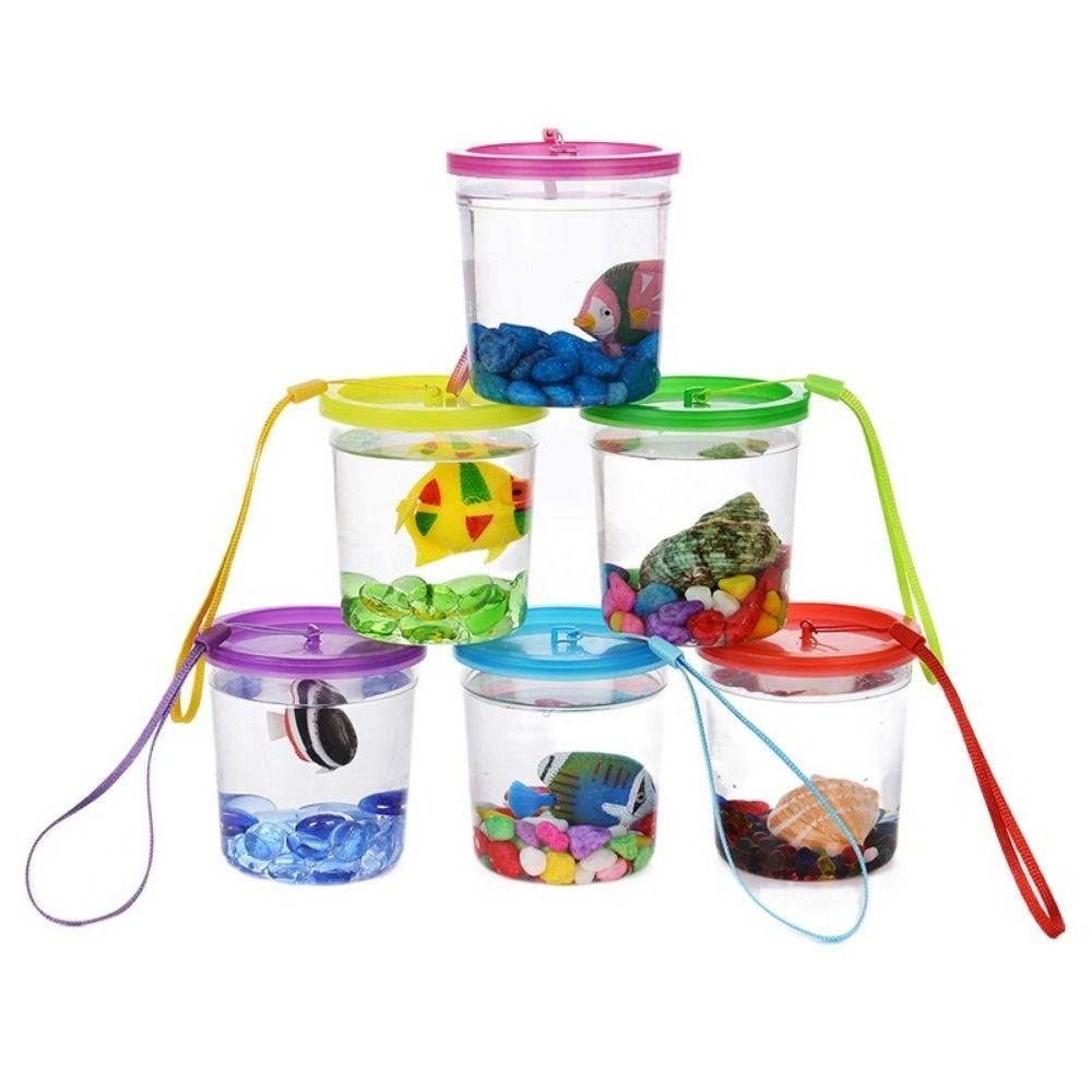 Plastic Betta Fish Tank Portable Mini Goldfish Tank Colors Fish Box  Desktop Decoration