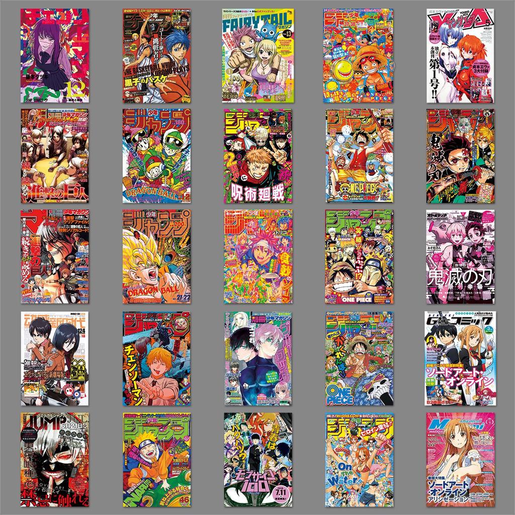 51 Japanese Comic Poster Graffiti Sticker Personality Cartoon Attack Giant Water Cup Suitcase Sticker