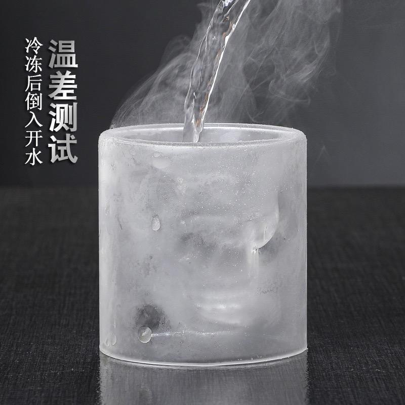 Doppelter Schädel Kreatives Glas Bar Klares Isolierglas Schädel Whisky Likör Bier Glas Geformt